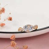 Superb Rolled 14K Rose Gold Micro-wax Inlay AAA Zircon Diamonds Ring High Quality Fine Jewellery