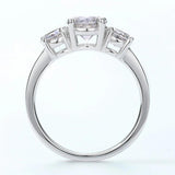 Luxury 3 Stone Round Cut D Colour 4CT Moissanite Diamonds Rings Sterling Silver 18KGP Engagement Wedding Jewellery
