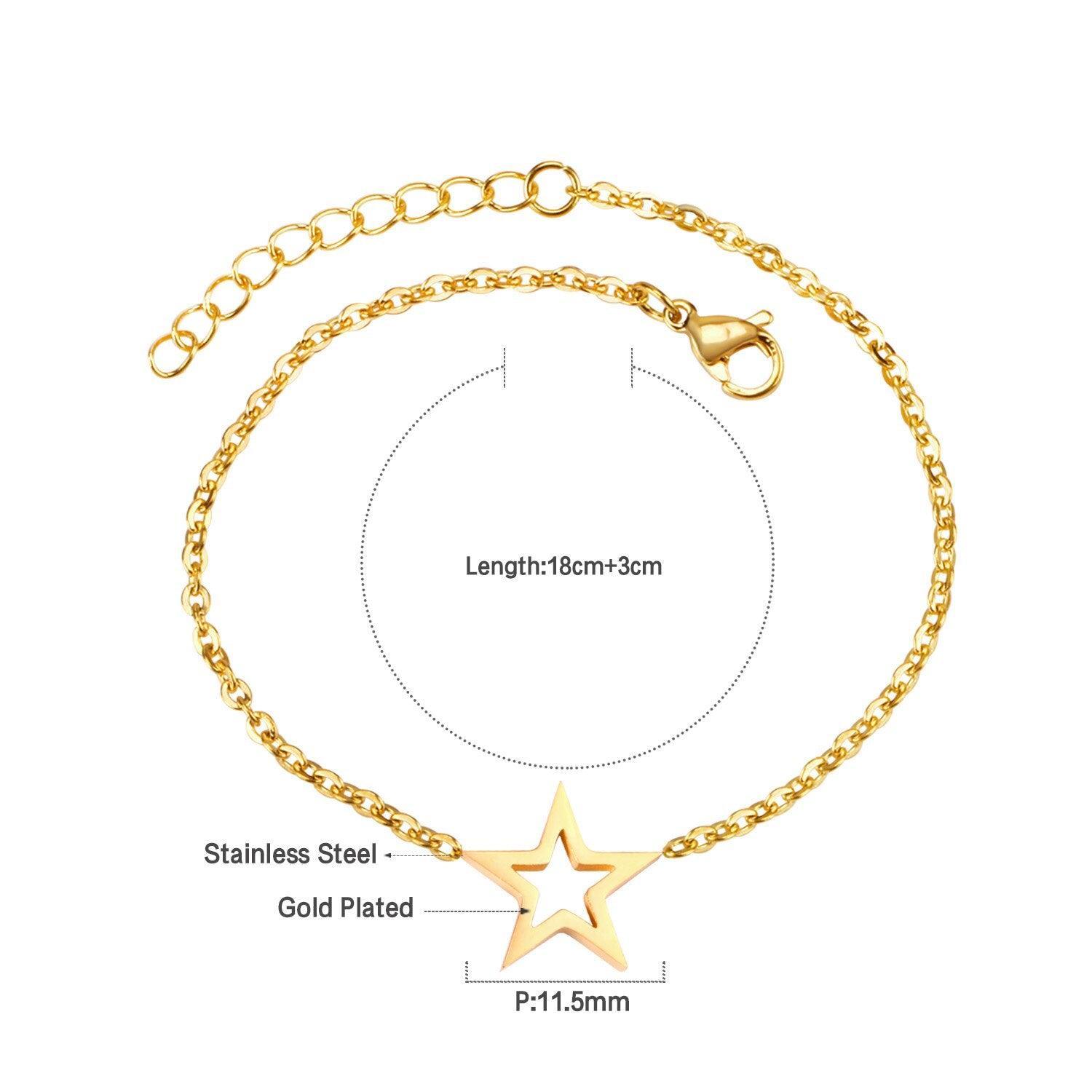 Simple Trendy Charm Bracelets for Women - Stainless Steel Infinity 8 Snowflake Hamsa Hand Tiny Chain Jewellery - The Jewellery Supermarket