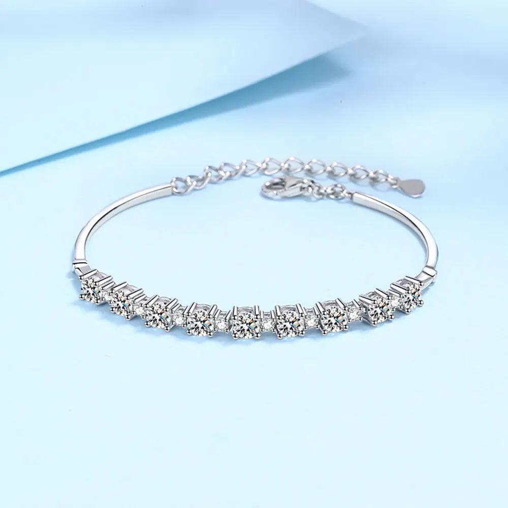 Superb 18K WGP Ideal Cut 4mm 2.7ct D Color High Quality Moissanite Diamonds Tennis Bracelet - The Jewellery Supermarket