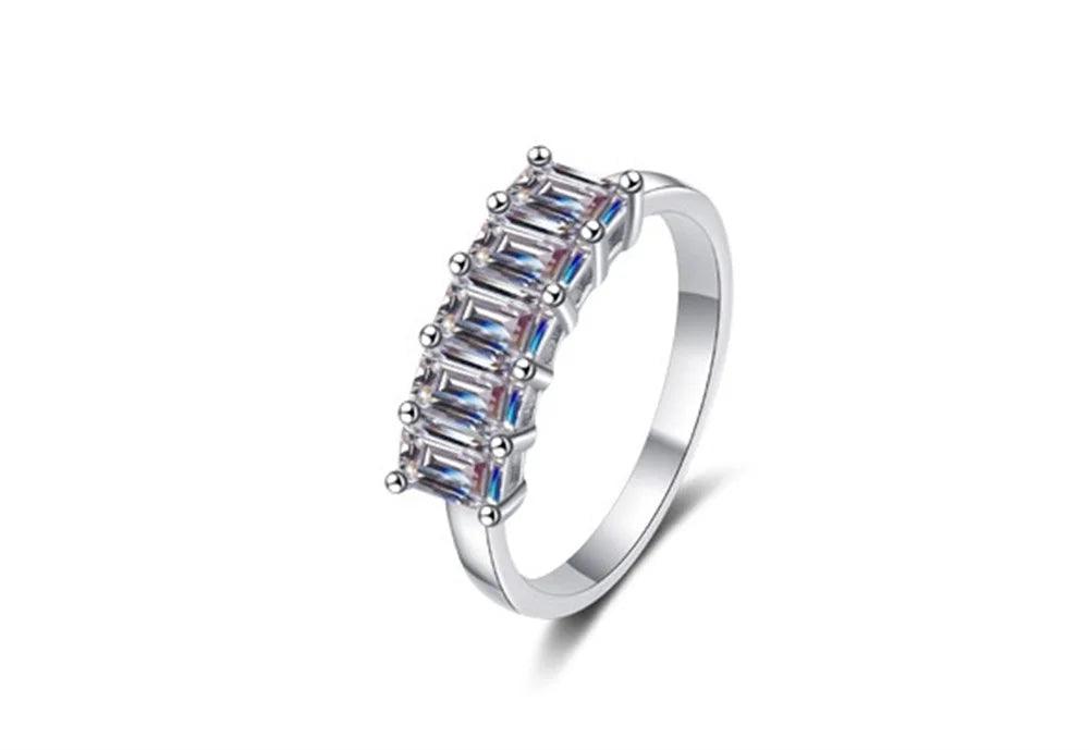 .5CT Total Emerald Cut High Quality Moissanite Diamonds Half Eternity Anniversary - Luxury Jewellery