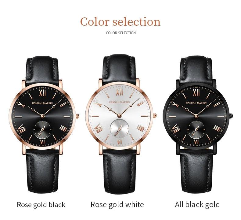 New Elegant Fashion Simplicity Womens Watches Original Quartz Movement Rose Gold Plated Watches for Women