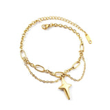 Fashion Star Heart Charm Layered Bracelets For Women -  Stainless Steel Paperclip Cuban Link Chain Jewellery - The Jewellery Supermarket
