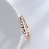 Popular Simple Square 14K Rolled Rose Gold AAA Zircon Crsytals Fashion Party Daily Rings - Fine Jewellery