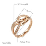 New Unique Creative Rolled 14K Rose Gold Micro-wax Inlay AAA Zircon Diamond Geometry Cross Rings - Modern Jewelry