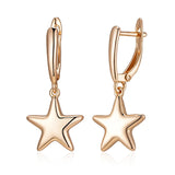 Glossy Stars Filled Rose Gold of 14-Karat Purity Dangle Earrings For Women - Luxury Jewellery Long Earrings