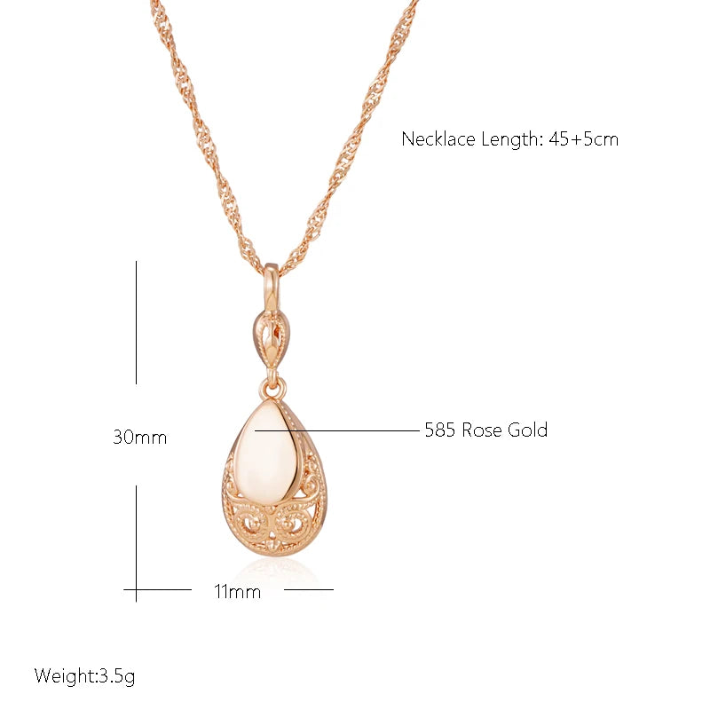 New Fashion 14K Rolled Rose Gold Glossy Owl Pattern Carving Shape Necklace For Women - Retro Fine Jewellery