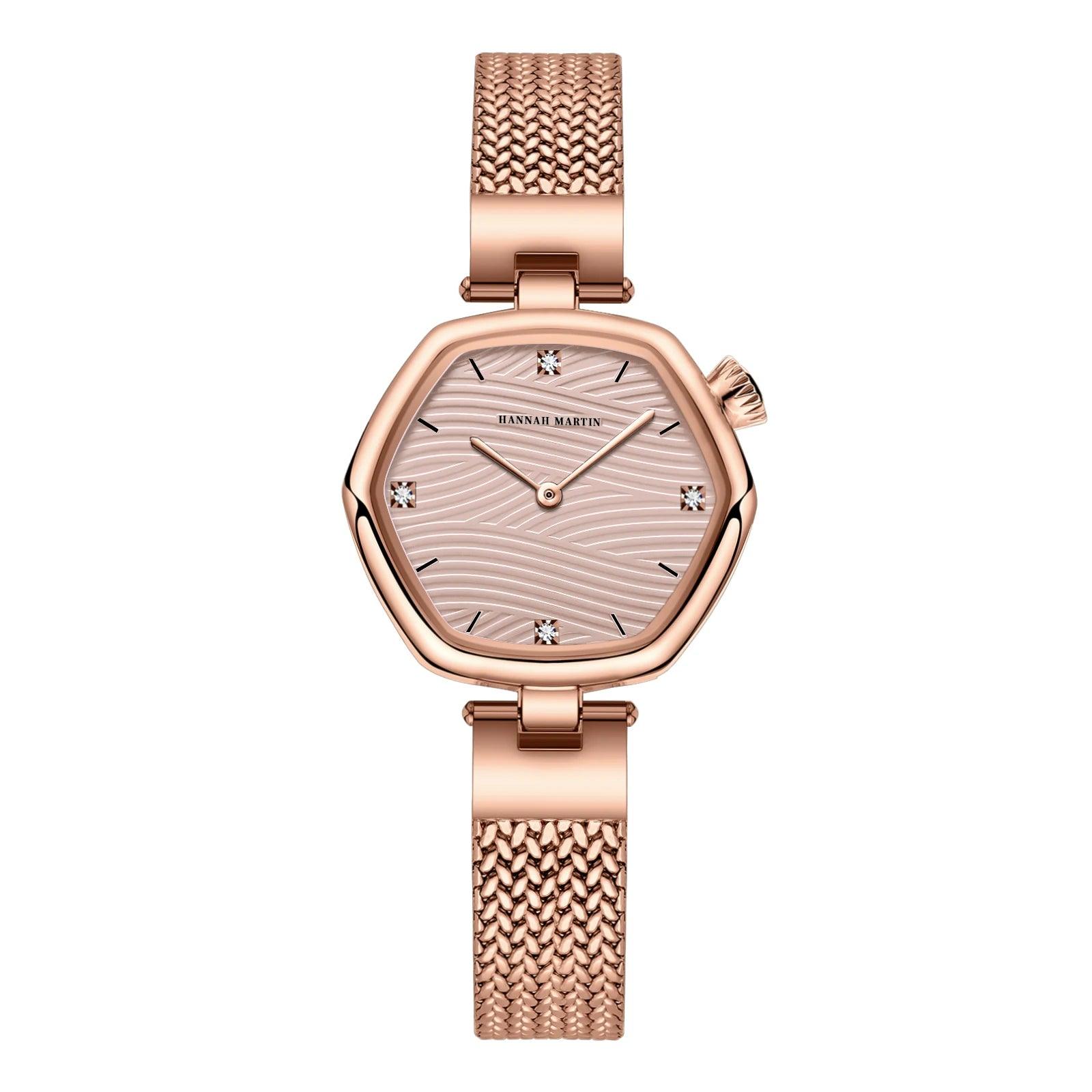 Luxury Elegant Brand Original Quartz Ladie's Watch Fashion Geometric Stainless Steel Mesh Belt Sports Watches