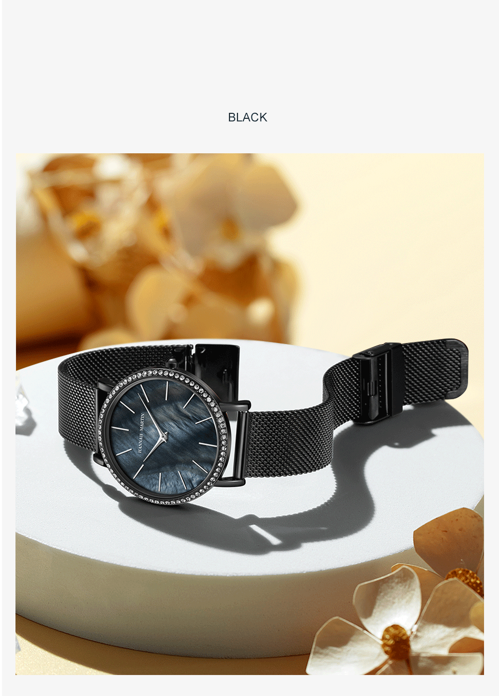 Elegant Luxury Women Watch Quartz Movement Shell Dial Rhinestone Stainless Steel Fashion Waterproof Wristwatches