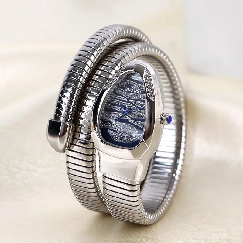 Classic Unique Snake Head  Fashion Retro Style Luxury Cubic Diamonds Bling Women's Watches - Ideal Gifts