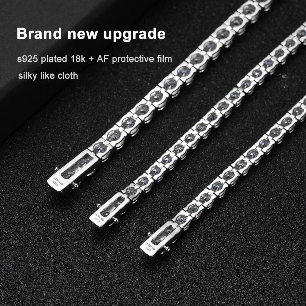 Terrific 18KGP GRA Certified VVS1 Full Moissanite Diamonds Tennis Bracelet - Silver Bracelet Fine Jewellery - The Jewellery Supermarket