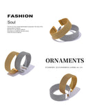 New Waterproof Stainless Steel Metal Wide Open Bracelet Bangle for Women High Quality Statement Daily Jewellery - The Jewellery Supermarket