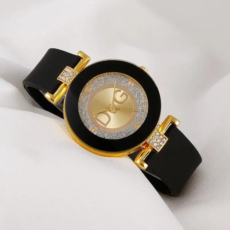 Luxury Brand Ladies Watches - White Silicone Diamond Letter Waterproof Digital Quartz Wrist Watches For Women - The Jewellery Supermarket