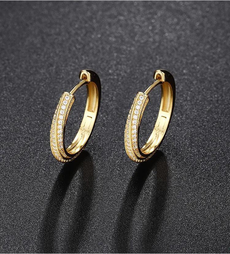 Delicate 18KGP D Color VVS1 Moissanite Diamonds Hoop Earrings For Women Silver Diamond Fashion Party Jewellery - The Jewellery Supermarket