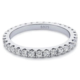 Alluring 2mm D Color Moissanite Diamonds Wedding Engagement Eternity Rings - 925 Sterling Silver Rings For Women - The Jewellery Supermarket