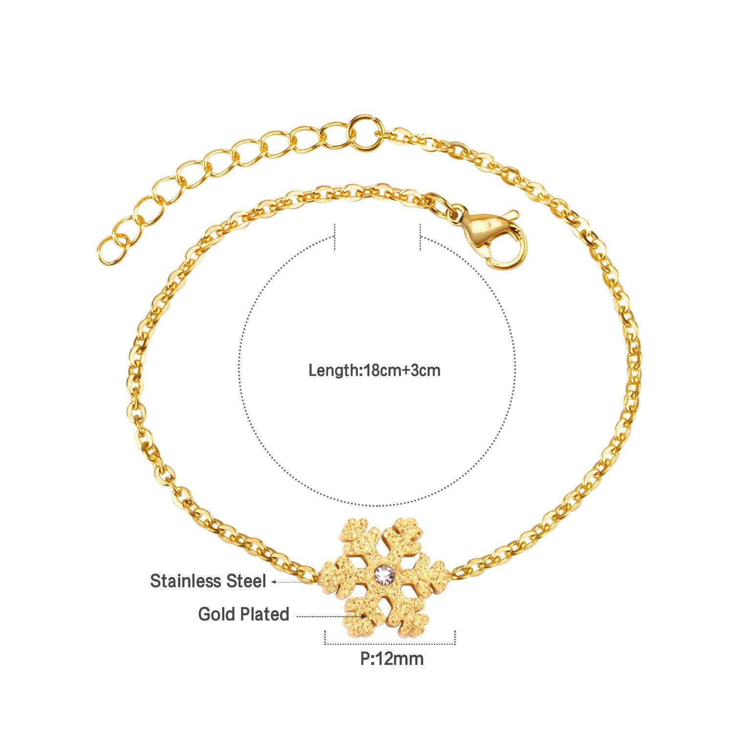 Simple Trendy Charm Bracelets for Women - Stainless Steel Infinity 8 Snowflake Hamsa Hand Tiny Chain Jewellery - The Jewellery Supermarket