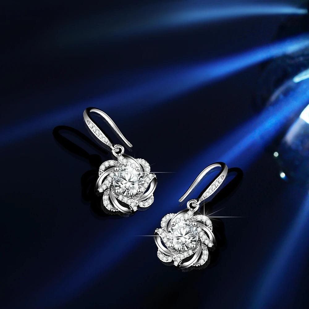 Sparkling Gra Certified Three-piece 1.0 Carat Moissanite Diamonds ring pendant necklace earrings Fine Jewellery Set - The Jewellery Supermarket