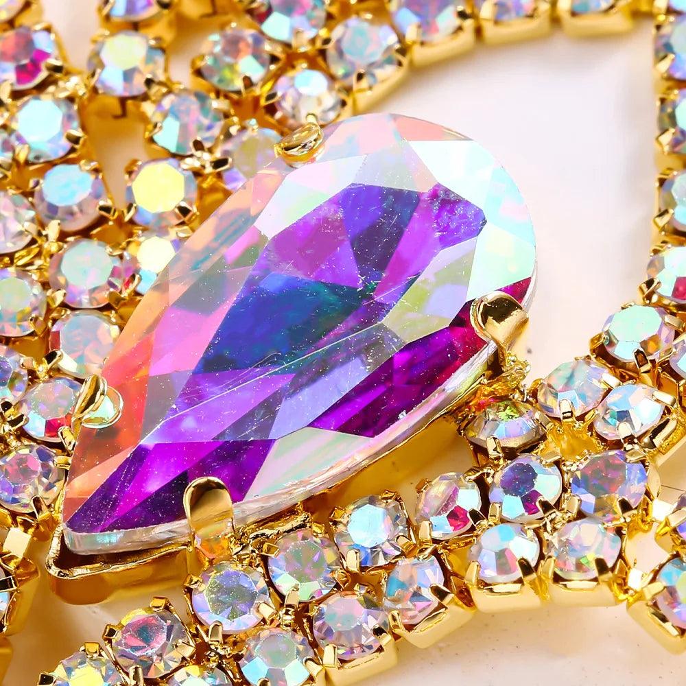 New Hollow Water Drop Rhinestone Bracelet Bangle for Women - Fashion Bangle Adjustable Jewellery
