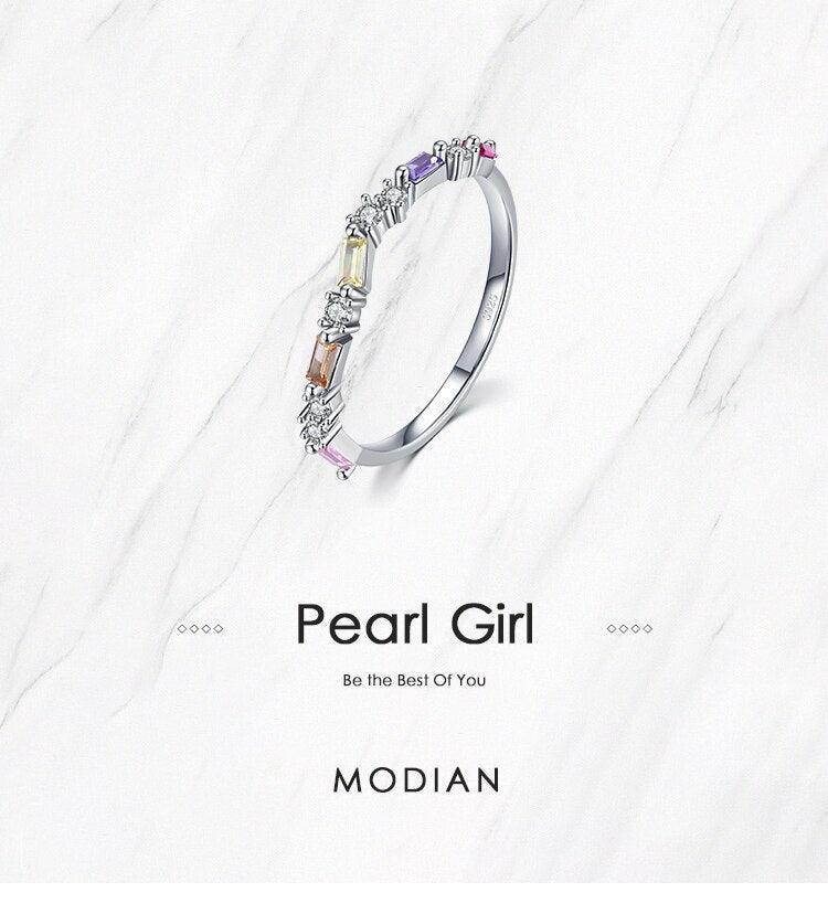 Sterling Silver Multicolor AAAA Simulated Diamonds Charm Simple Ring For Women - Fashion Silver Fine Jewellery - The Jewellery Supermarket