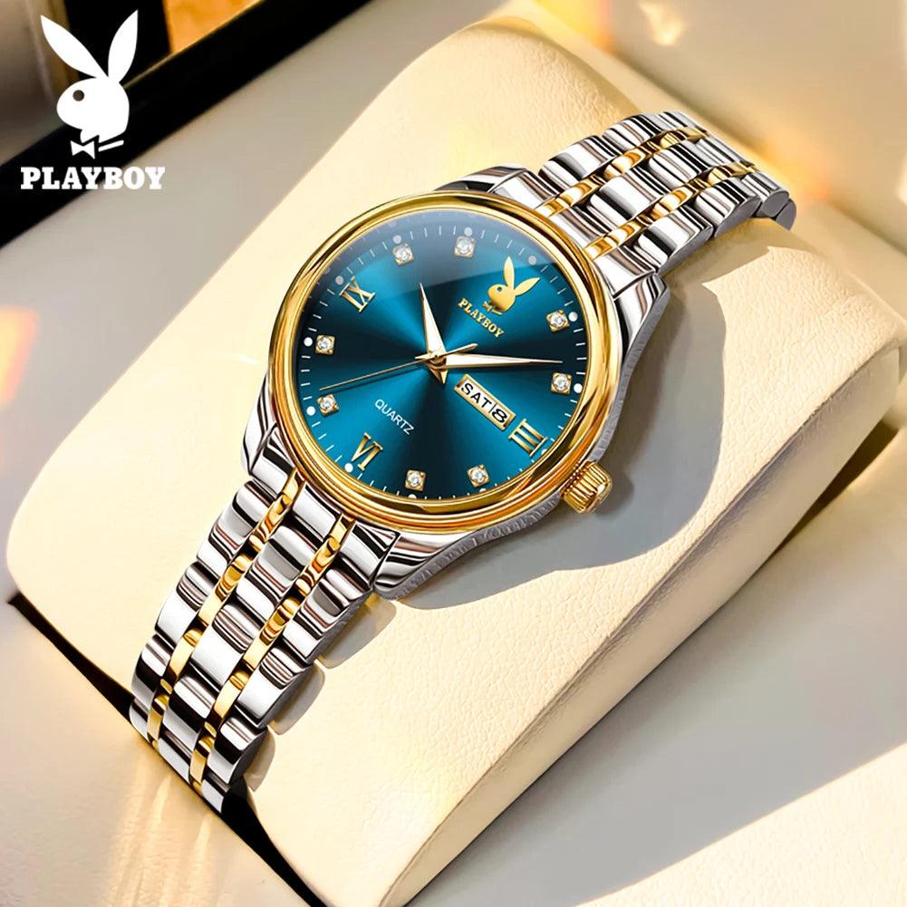 Elegant Fashion Luxury Brand Stainless Steel Waterproof Calendar Luminous Original Quartz Women's Wristwatches
