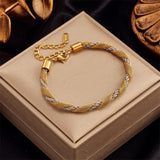 316L Stainless Steel Gold Colour Heart Butterfly Thick Bracelet For Women - High Quality Charming Jewellery - The Jewellery Supermarket