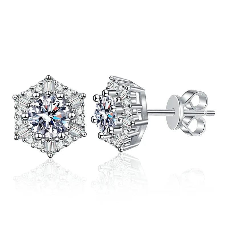 Excellent 0.5CT * 2 100% Real Moissanite Diamonds Stud Earrings for Women Sparkly GRA Sterling Silver Fine Jewellery - The Jewellery Supermarket