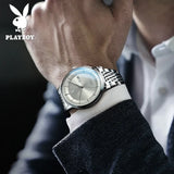 PLAYBOY Casual Simple Automatic Mechanical Men's Watches Original Waterproof Calendar High Quality Watch for Men