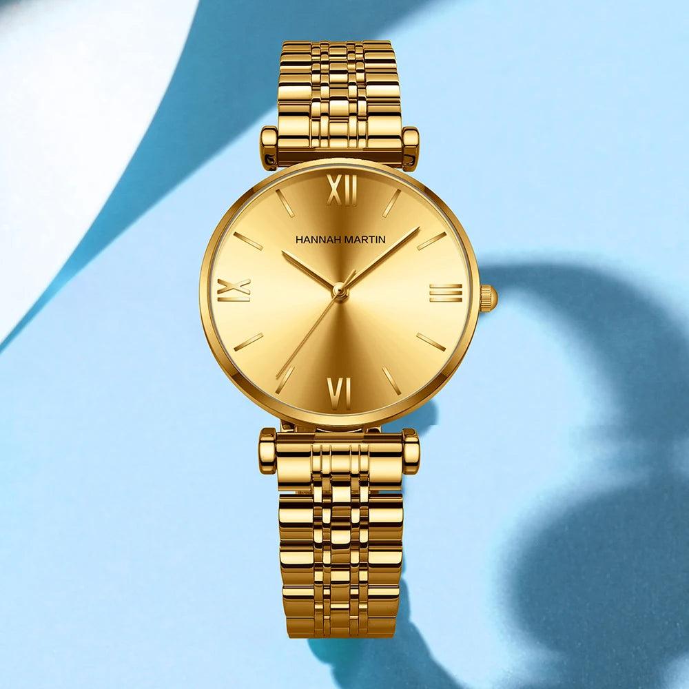 Top Brand Luxury Elegant Quartz Ladies Watches Fashion Business Stainless Steel Zircon Diamonds Dial Wristwatches