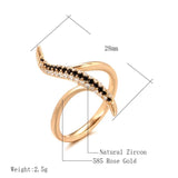 Unique Design White And Black AAA Zircon Diamonds Fashion 14K Rolled Rose Gold Daily Fine Jewellery Ring