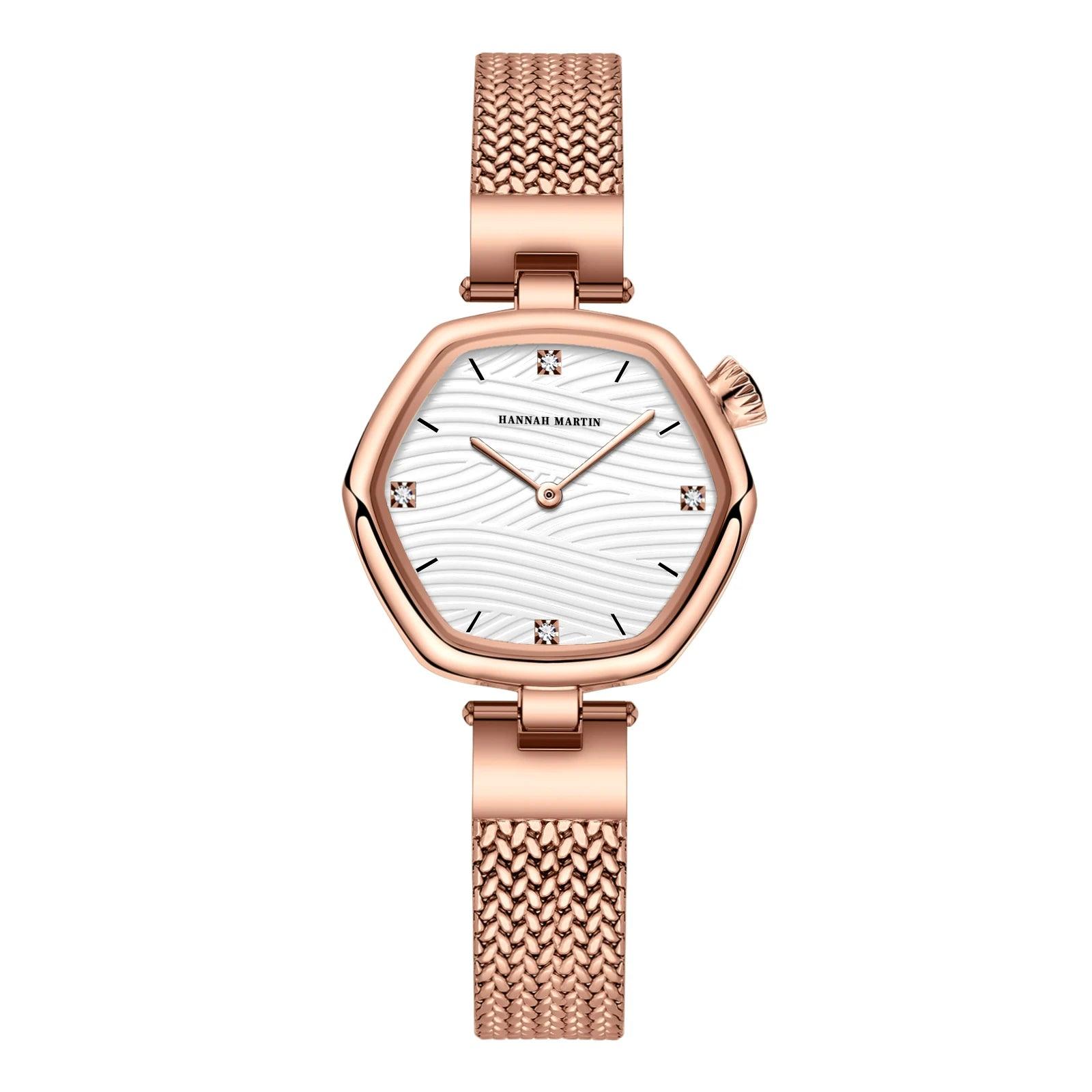 Luxury Elegant Brand Original Quartz Ladie's Watch Fashion Geometric Stainless Steel Mesh Belt Sports Watches