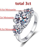 Wonderful 5 Stones Sparkling 18KGP 3.6CT All Moissanite Diamonds Rings Wedding Engagement Sterling Silver Jewellery