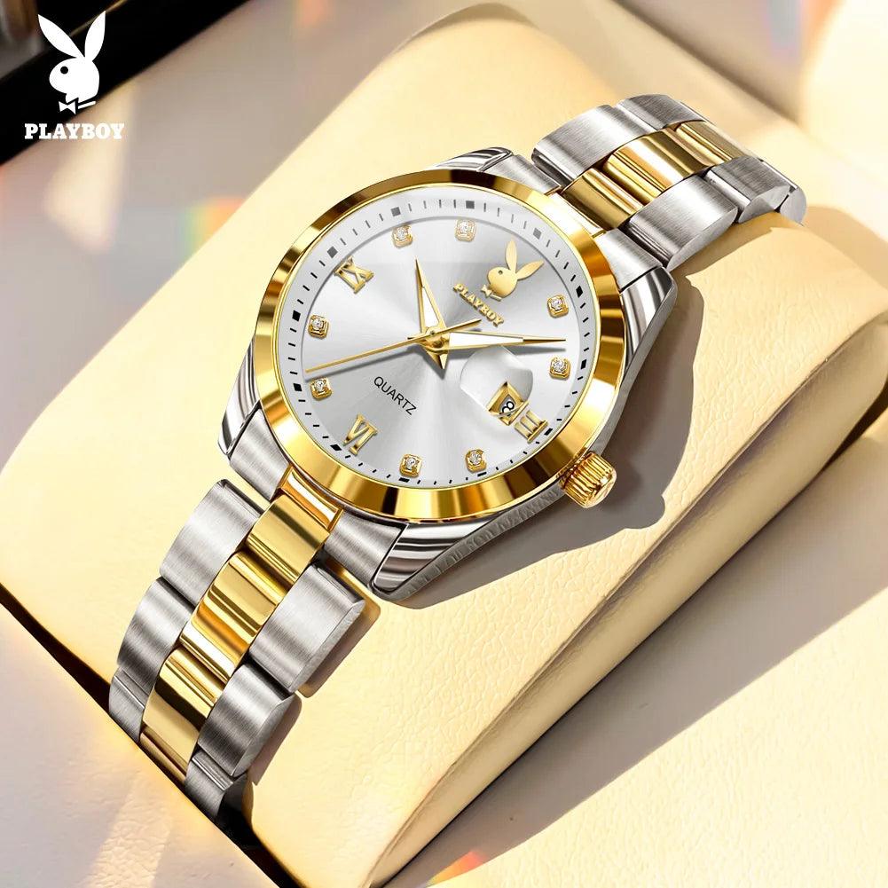 New Original Luxury Women Watch Waterproof Calendar Luminous Stainless Steel Elegant Fashion Quartz Wristwatches