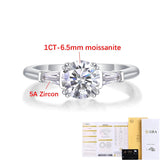Three Stones 1/3Carat Moissanite Diamonds Rings Silver Engagement Wedding Band Fine Jewellery with GRA Certificate