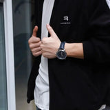 New Maserati Watch Men's Dial Simple Quartz Classic Business Blue Leather Strap Three-eye Timing waterproof  Watch