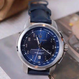 New Maserati Watch Men's Dial Simple Quartz Classic Business Blue Leather Strap Three-eye Timing waterproof  Watch