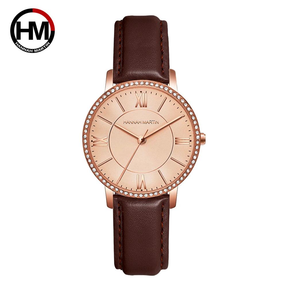 New Elegant Luxury Zircon Diamonds Quartz Movement 34mm Stainless Steel Mesh Leather Strap Casual Fashion Wristwatch