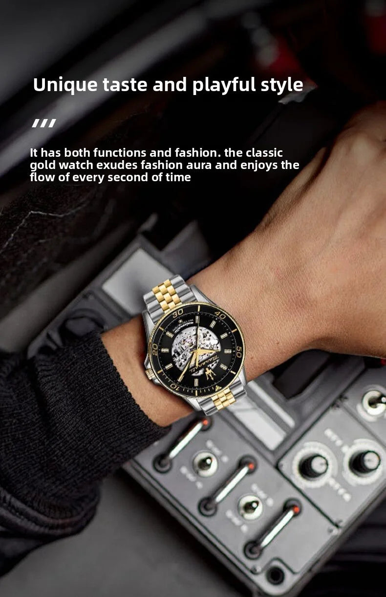 Maserati Sports Watch Men's Hollow Automatic Mechanical Fashion Perspective of European and American Watches
