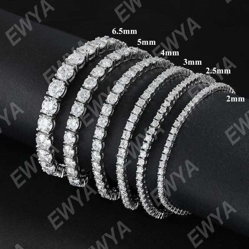 Sparkling 0.1ct 3mm D VVS1 Moissanite Diamonds Bracelet with GRA -  Sterling Silver Wedding Party Fine Jewellery - The Jewellery Supermarket