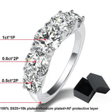 5 Stones 18KGP 3.6CT All Moissanite Sparkling Diamonds Rings for Women Engagement Wedding Sterling Silver Jewellery