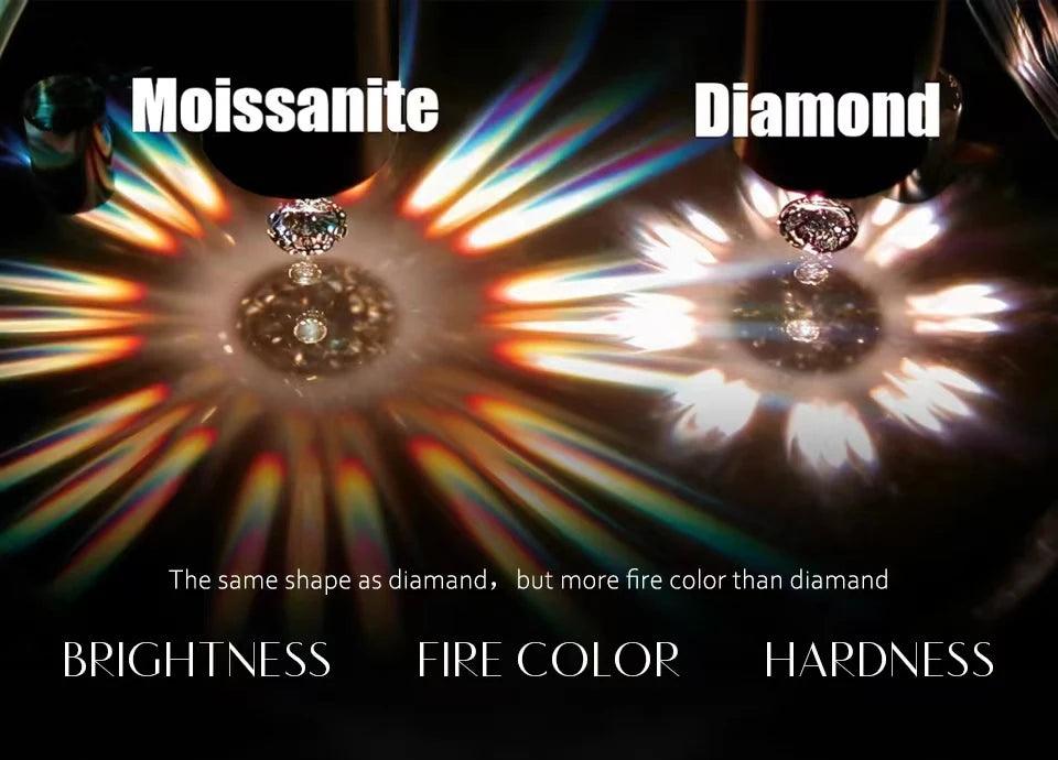 Elegant Jewellery Three Stone Moissanite Diamonds 18KGP Silver Engagement Wedding Ladies Rings with GRA Certificate