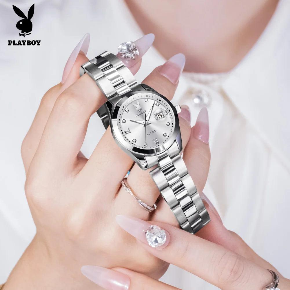 New Original Luxury Women Watch Waterproof Calendar Luminous Stainless Steel Elegant Fashion Quartz Wristwatches