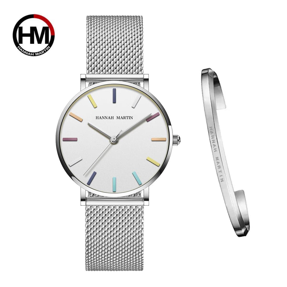Top Brand Elegant Bohemian Style Women Watches  Simple Stainless Steel Mesh Strap Quartz Fashion Bracelet Watches