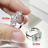Awesome 2/4ct D Colour Moissanite Diamonds Row Rings Sparkling S925 Silver 18KGP Wedding Engagement Bridal Jewellery