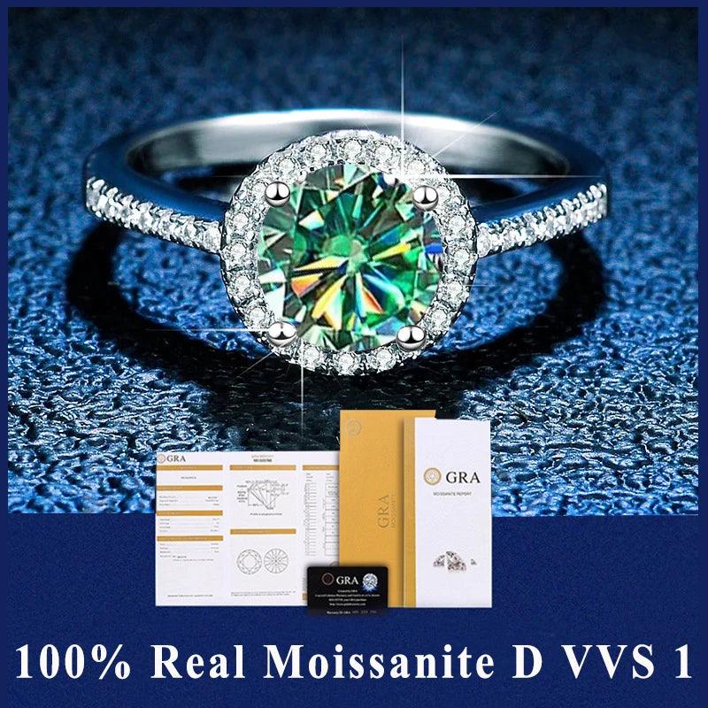 Awesome 100% Real Moissanite Ring  D Colour VVS1 Adjustable Size S925 Silver GRA Certificate Wedding Rings for Women