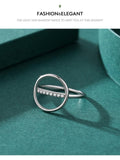 Genuine Silver Round Ring - Dazzling Clear AAAA Simulated Diamonds Simple Geometric Design Fine Jewellery - The Jewellery Supermarket