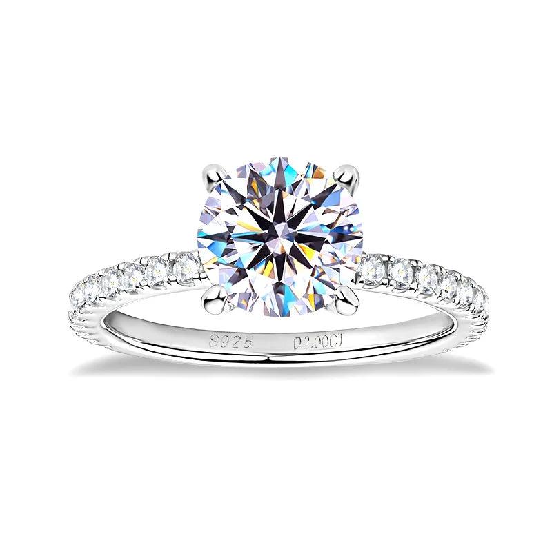 Amazing 925 Sterling Silver GRA Certified VVS1 D Color Moissanite Solitaire Wedding Engagement Fine Rings for Women