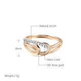 Fine Wedding Jewellery Fashion Luxury 14K Filled Rose Gold Micro-wax Inlay AAA Zircon Diamonds Ring