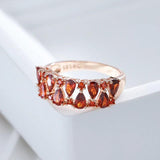 Gorgeous Trend 14K Filled Rose Gold Full Red AAA Zircon Crystals Paved Width Ring For Women - Fine Jewellery
