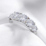 5 Stones 18KGP 3.6CT All Moissanite Sparkling Diamonds Rings for Women Engagement Wedding Sterling Silver Jewellery