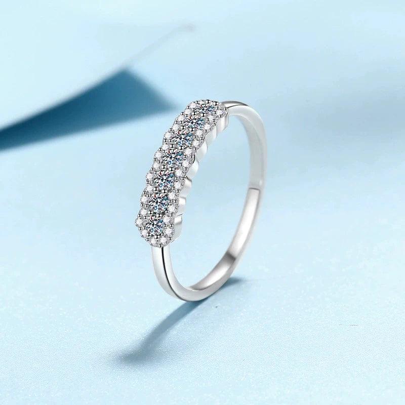 Champagne and White Colour Full Moissanite Diamonds Rings for Women 925 Sterling Silver Wedding Engagement Jewellery